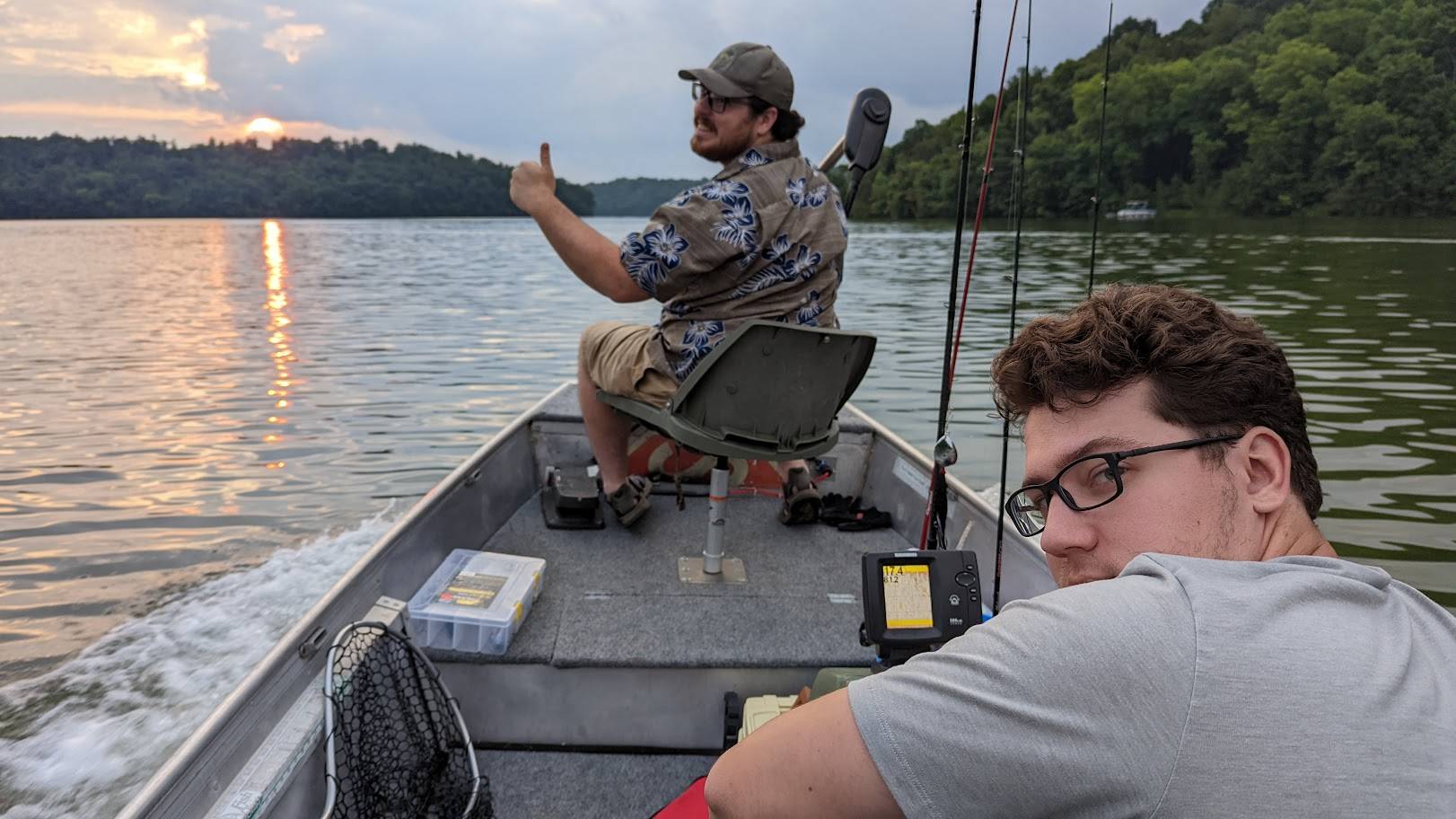 Kyle and Doug on boat