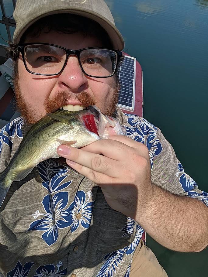 Kyle eating bass